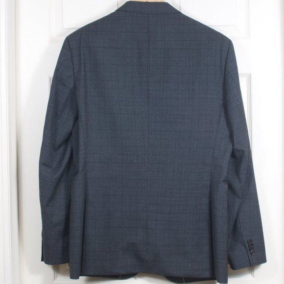[SOLD] Hugo Boss 40R Modern Fit Wool Gray Check Single Breasted suit. - Picture 3 of 12